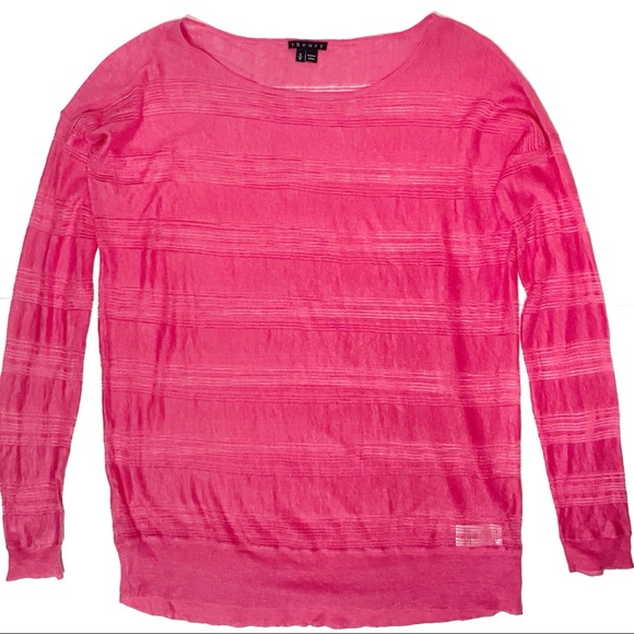 NEW Theory • pink linen knit sweater - Picture 1 of 2